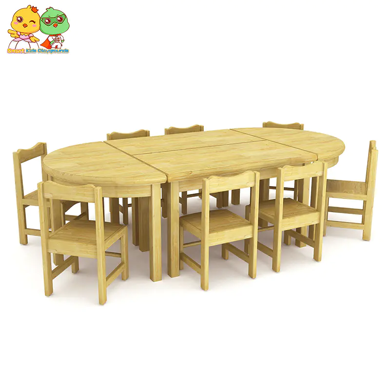 Kindergarten wooden table,Library study table set for school SKB-1810271