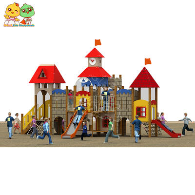 Castle Style Slide Children Dream Slide PE Board Wood Combination SKP