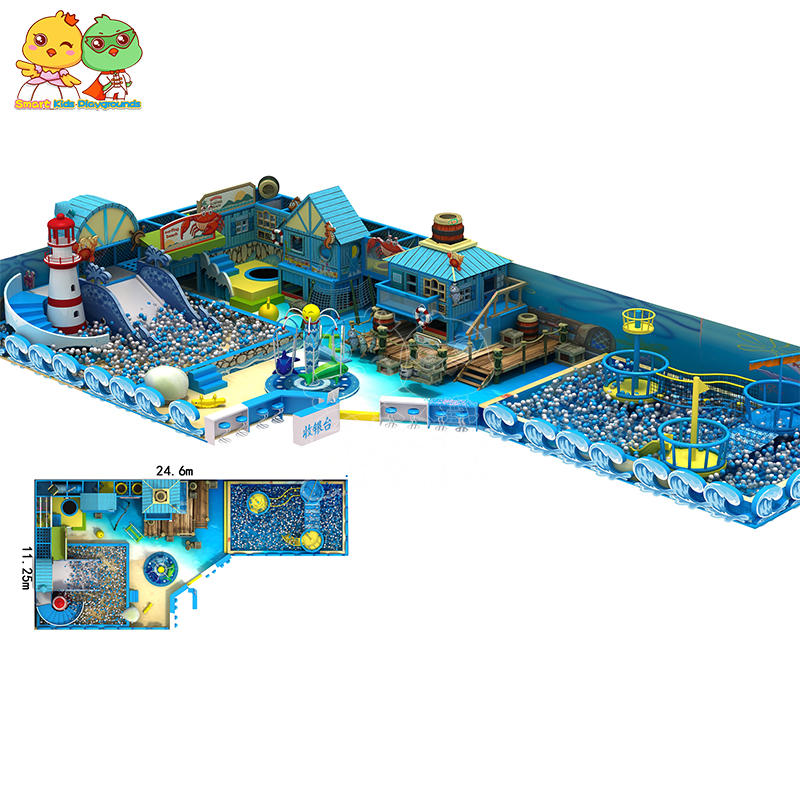 Ocean Theme Indoor Playground Blue Color Sandwich Board Sponge PVC SKP