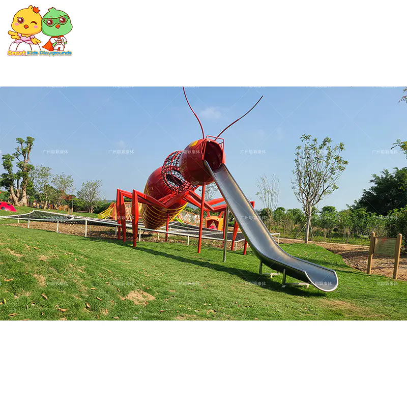 Ant shaped stainless steel children's slide park scenic area kids  equipment outdoor playground
