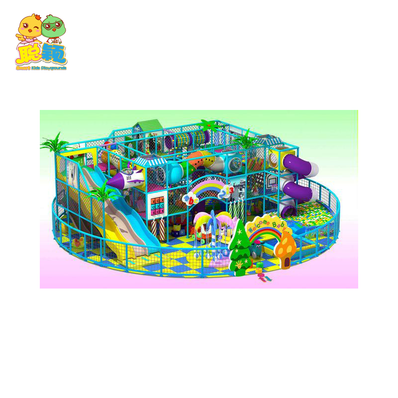 Customized Attractive Ocean Theme Big Ball Pool Soft Play Indoor Playground With Giant Slide