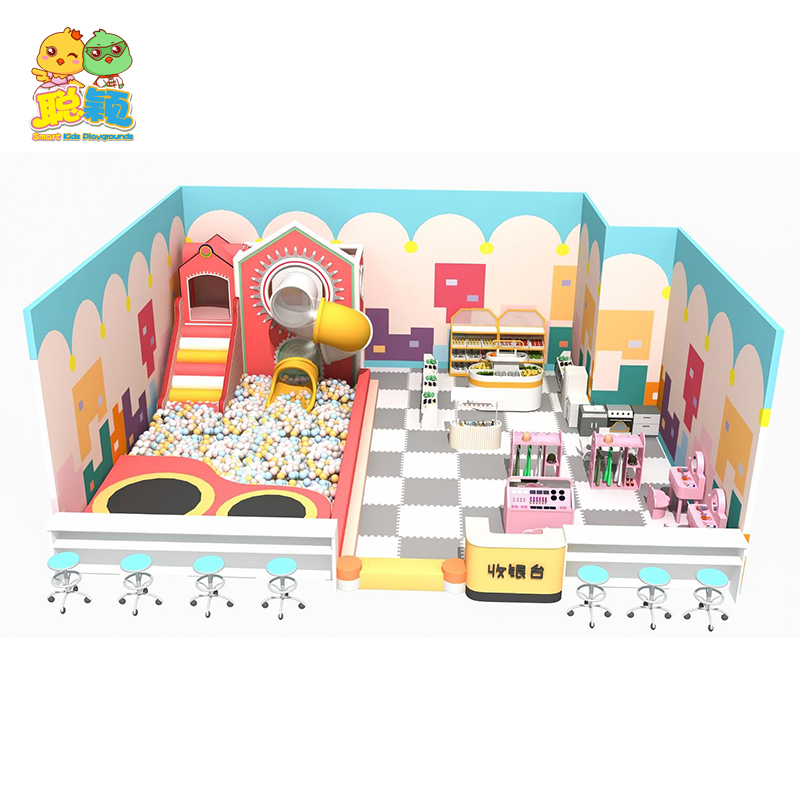 Sweet Candy Desert Theme Beautiful Soft Play Area Indoor Playground With Colorful Slide