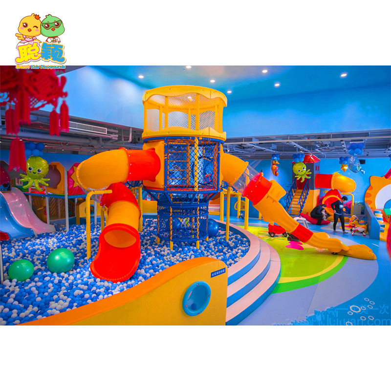 Colorful Giant Ball Pool Plastic Slide Soft Play Area Indoor Playground