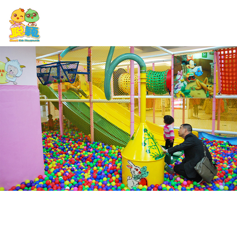 Colorful Giant Ball Pool Plastic Slide Soft Play Area Indoor Playground