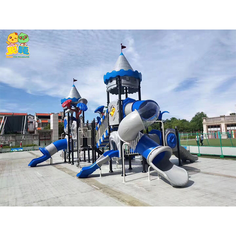 Customized Community Outdoor Plastic/PE/Stainless Playground Slide With Swing And Ride