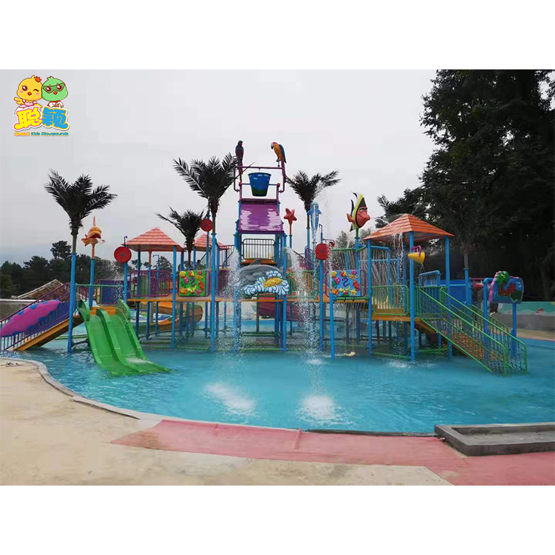 Attractive Customized Water Park Equipment Fiberglass Tunnel Rainbow Slide For Children