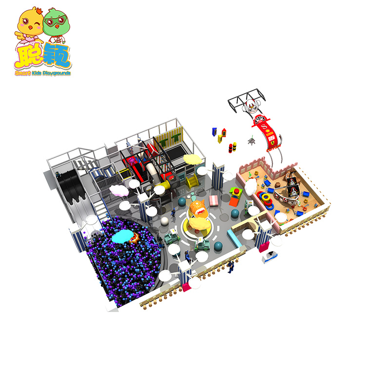 Shopping Mall Mini Soft Play Frame Plastic Slide Indoor Playground With Ball Pool