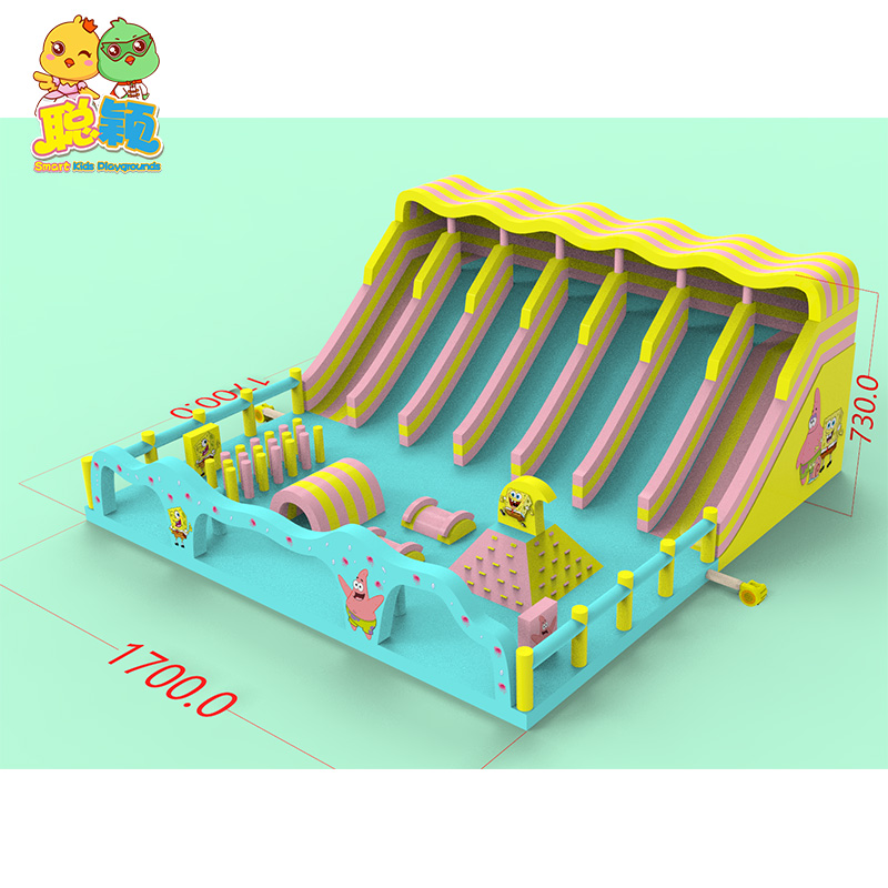 New Design Fashionable Inflatable Bouncy Castle Slide Outdoor Playground Equipment Slide
