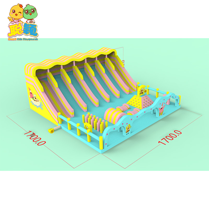 New Design Fashionable Inflatable Bouncy Castle Slide Outdoor Playground Equipment Slide