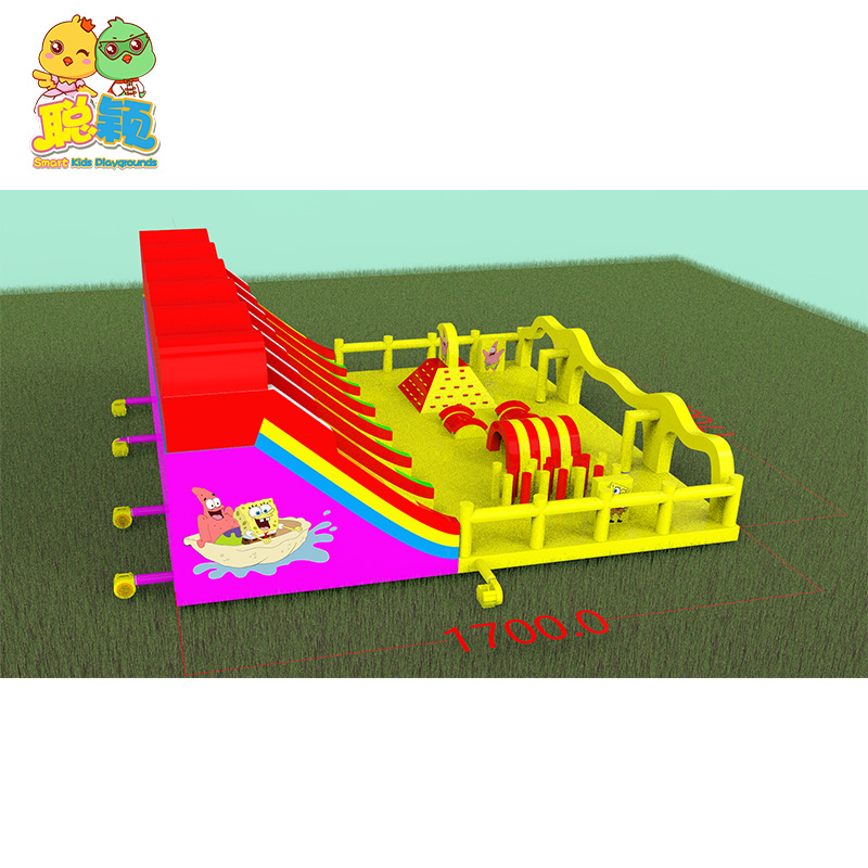 Commercial Colorful Design High Quality Outdoor Playground Inflatable Bouncy Castle Slide