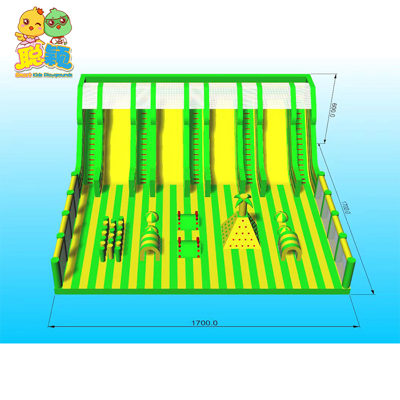 Jungle Theme High Safety Amusement Park Outdoor Playground Inflatable Bouncy Castle Slide