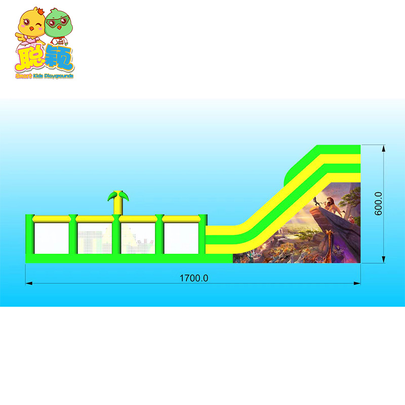 Jungle Theme High Safety Amusement Park Outdoor Playground Inflatable Bouncy Castle Slide