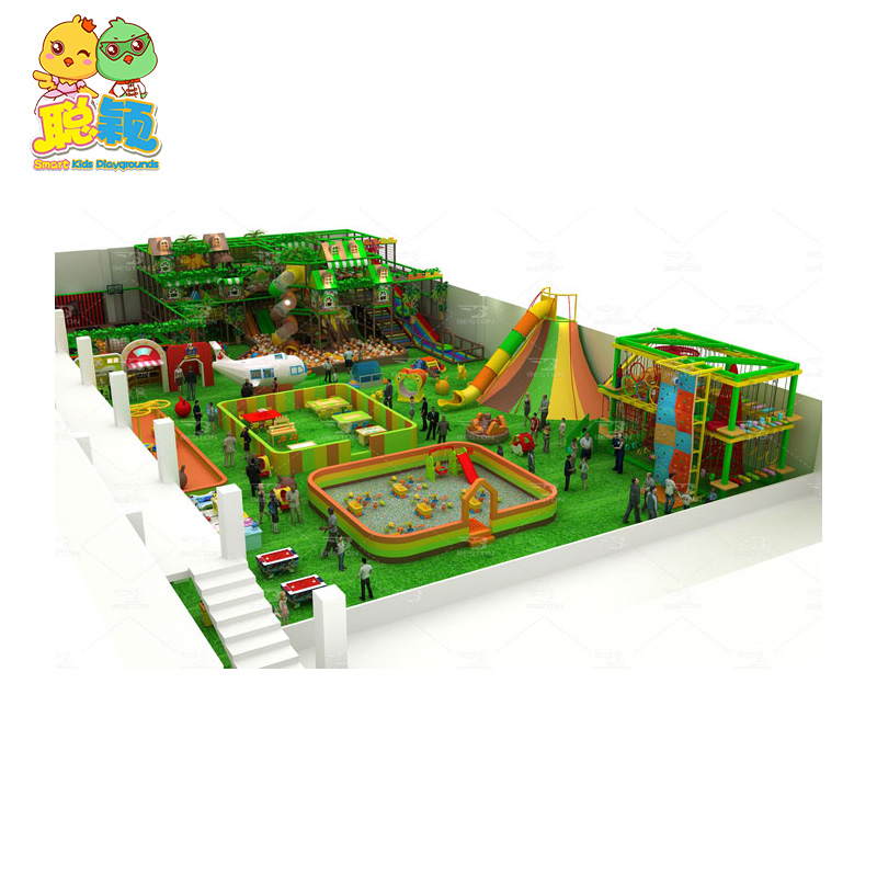 Giant Exciting Slide Multi-funcational Soft Play Area Indoor Playground With Trampoline