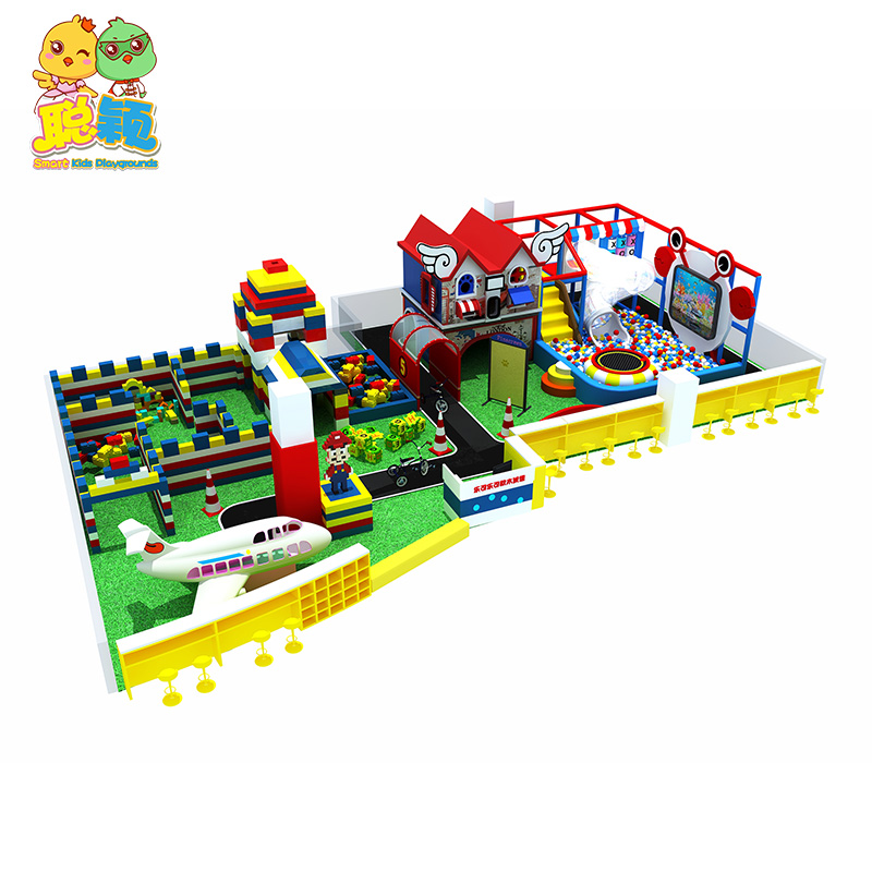 Giant Exciting Slide Multi-funcational Soft Play Area Indoor Playground With Trampoline