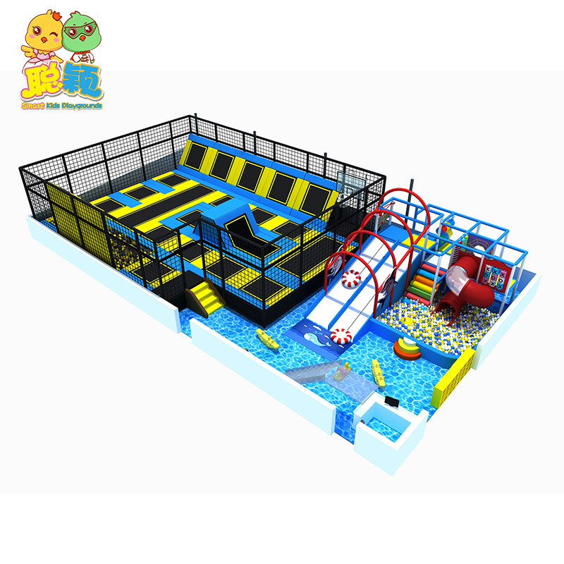Funny Big Trampoline Park With Ocean Ball Pool Soft Play Indoor Playground From Factory Wholesaler