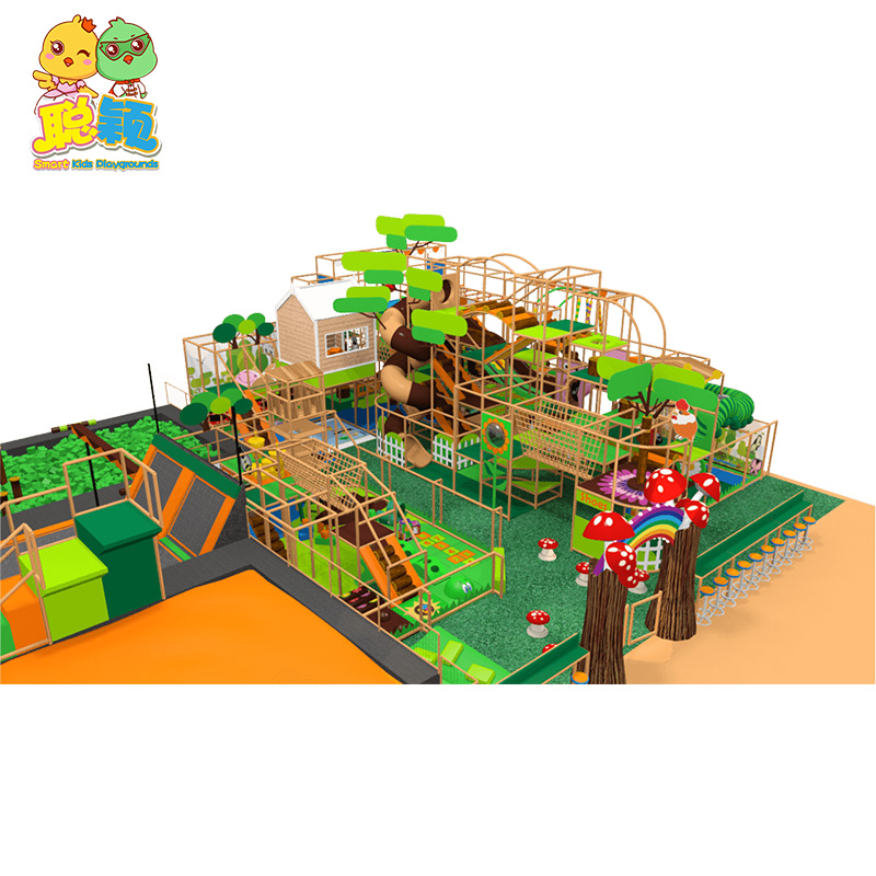 Giant Exciting Slide Multi-functional Frame Areas Soft Play Indoor Playground With Good Quality