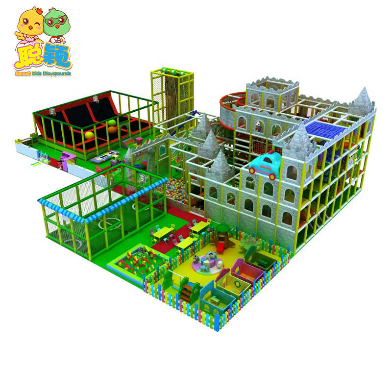 Giant Exciting Slide Multi-functional Frame Areas Soft Play Indoor Playground With Good Quality
