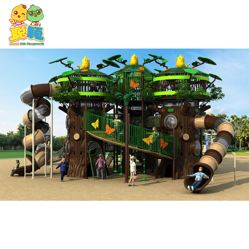 Jungle Theme Giant Amusement Park Outdoor Playground Equipment Slide For Kids