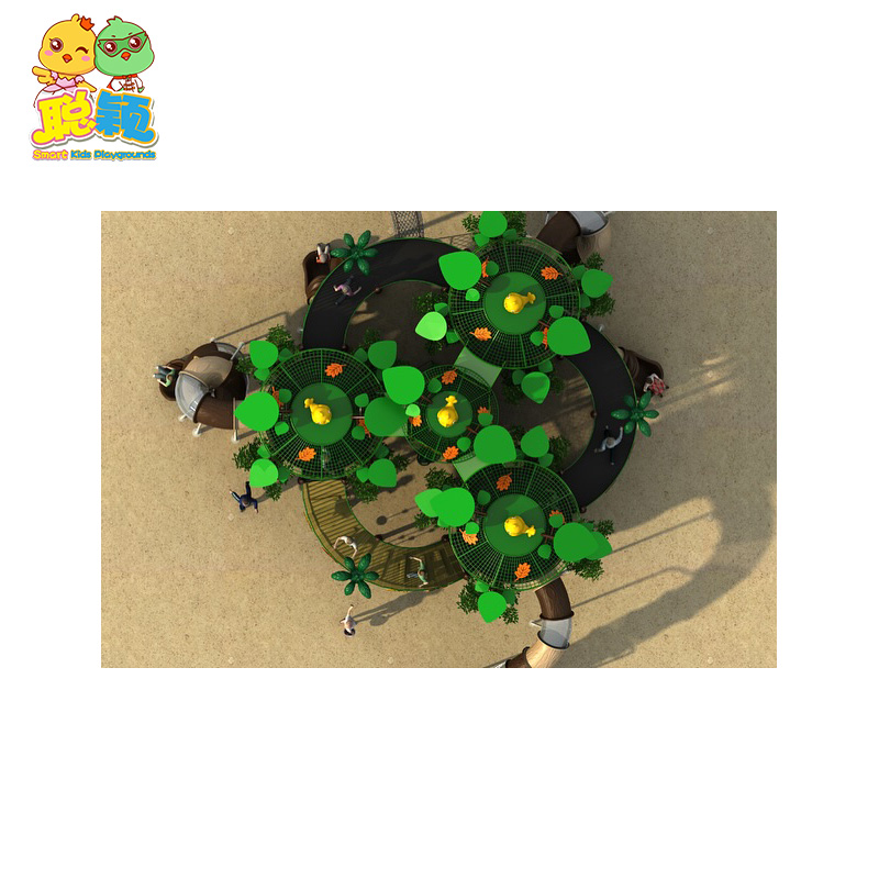 Jungle Theme Giant Amusement Park Outdoor Playground Equipment Slide For Kids