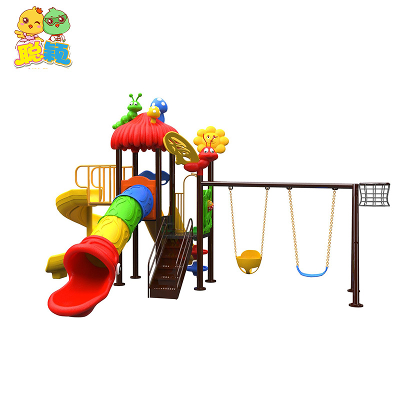 Attractive High Quality Kids Outdoor Playground Equipment Slide With Swing Set