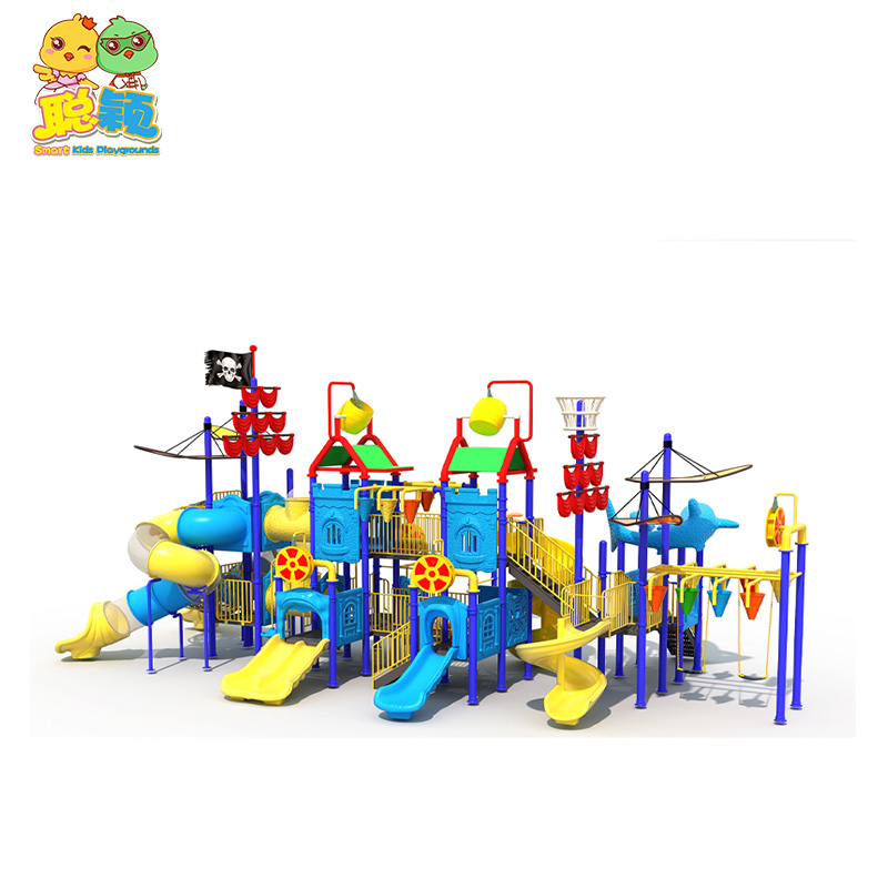 Ocean Theme Summer Colorful Amusement Park Outdoor Playground Equipment Slide