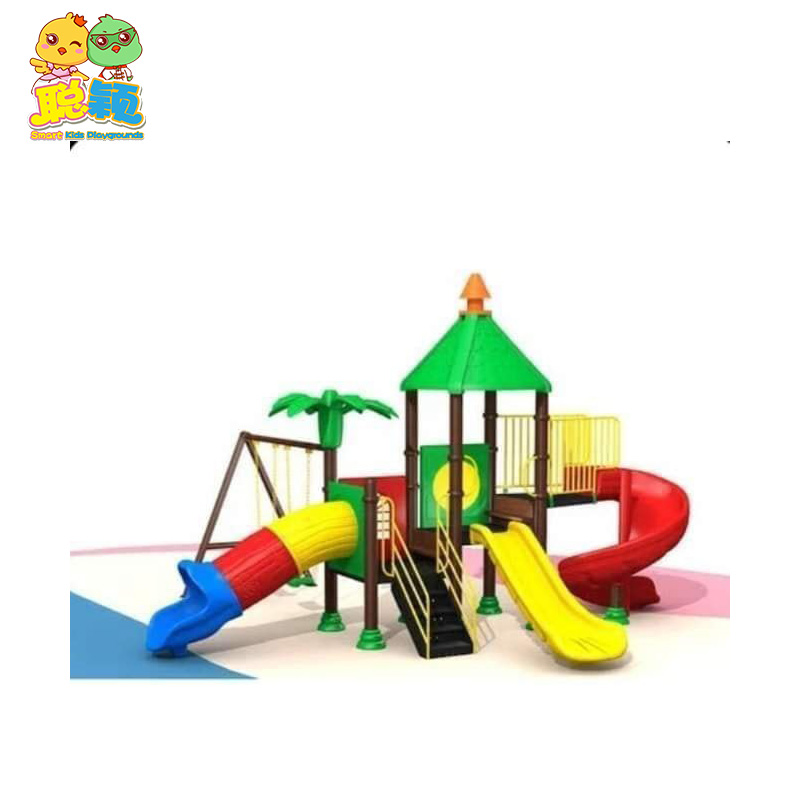 Customized Theme Durable Wooden Outdoor Playground Equipment Slide With Swing Sets