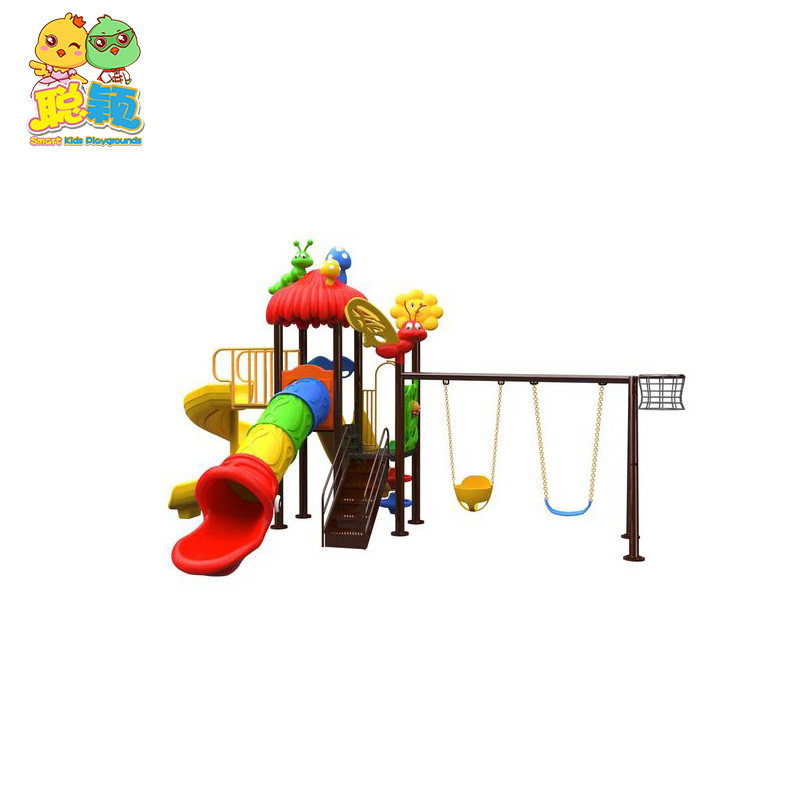 Customized Mini Swing Sets Plastic Outdoor Playground Equipment Slide For Kids