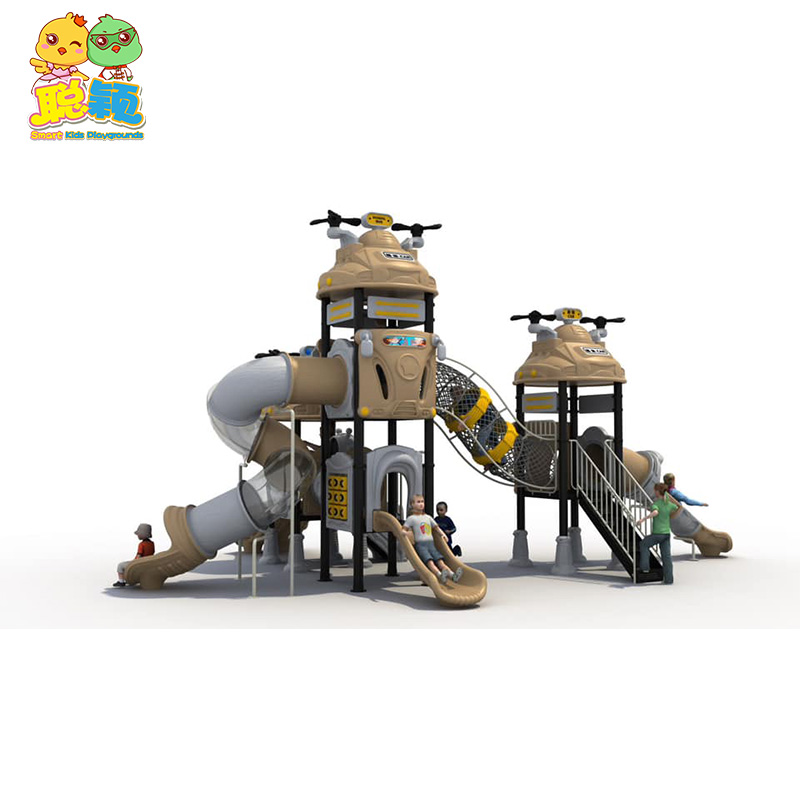 High Standard Creative Amusement Park Outdoor Playground Equipment Slide With Gym Fitness