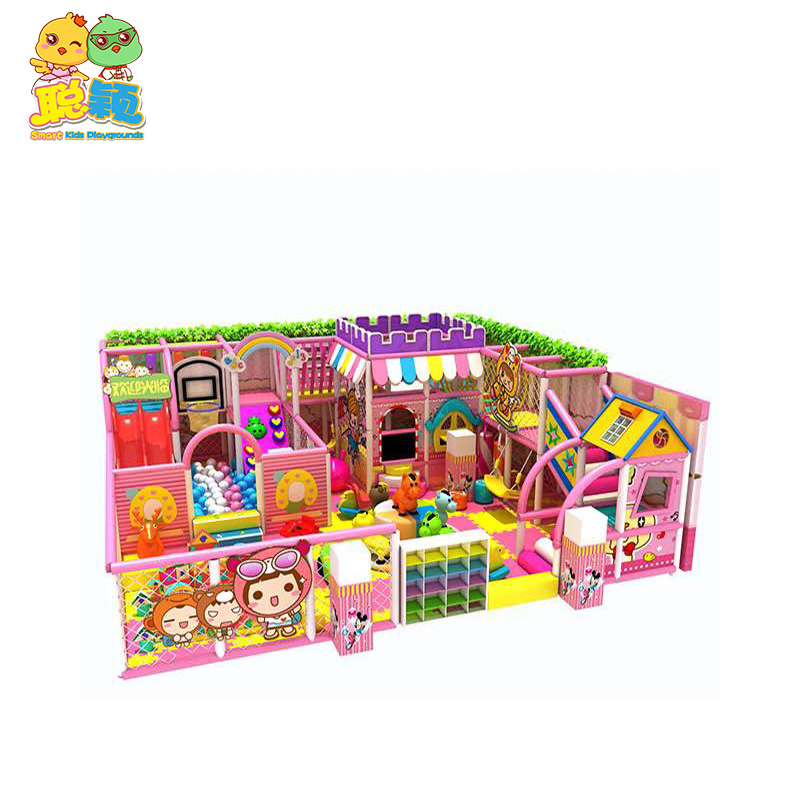 Shopping Mall Mini Attractive Soft Play Area Indoor Playground With Trampoline