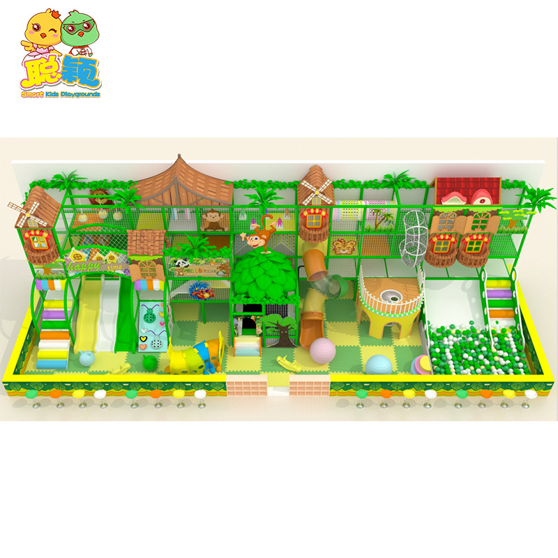 Customized Jungle Theme Creative Soft Play Area Indoor Playground With Funny Slide For Kids