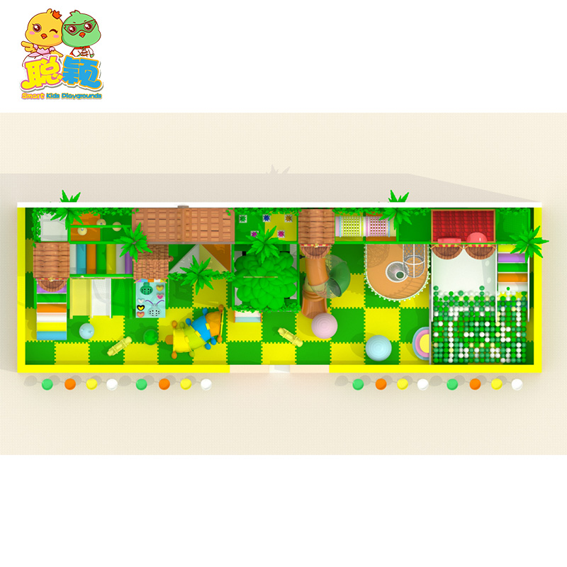 Customized Jungle Theme Creative Soft Play Area Indoor Playground With Funny Slide For Kids