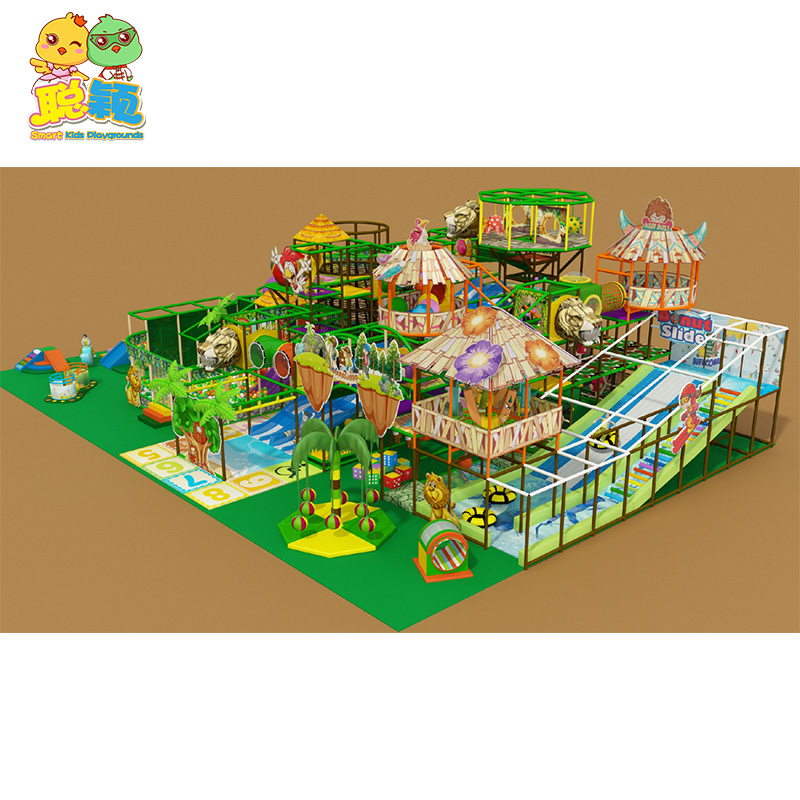 Funny Track Train Soft Play Indoor Playground With Giant Slide