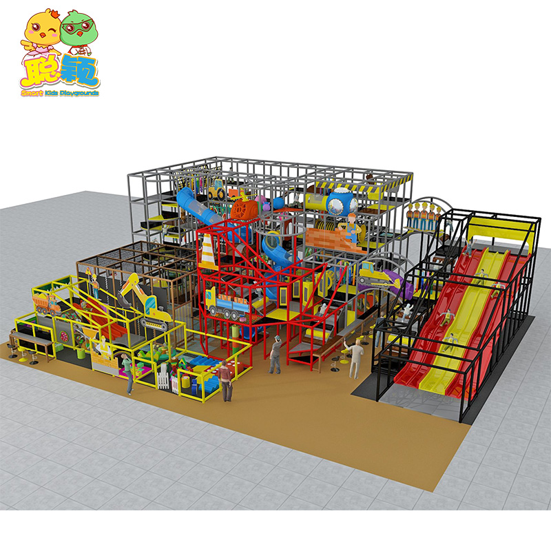Funny Track Train Soft Play Indoor Playground With Giant Slide