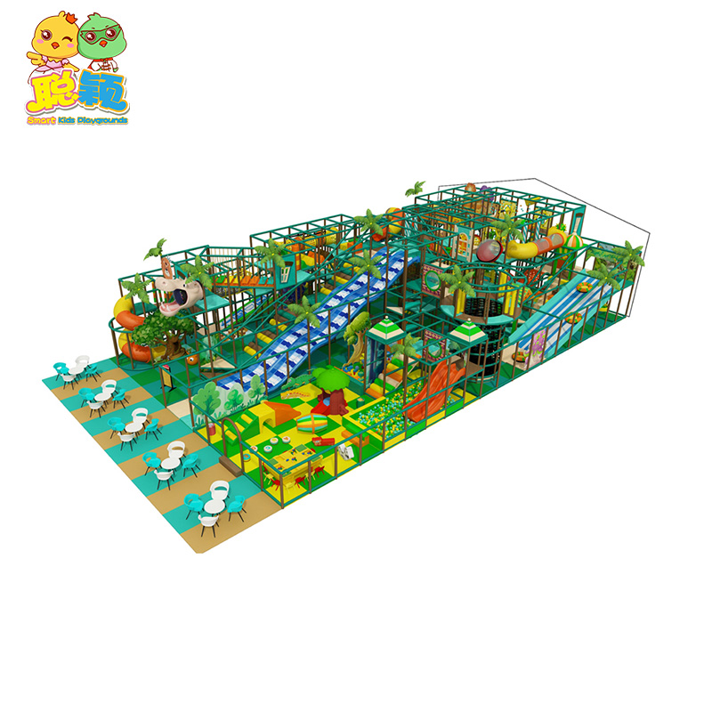 Funny Track Train Soft Play Indoor Playground With Giant Slide