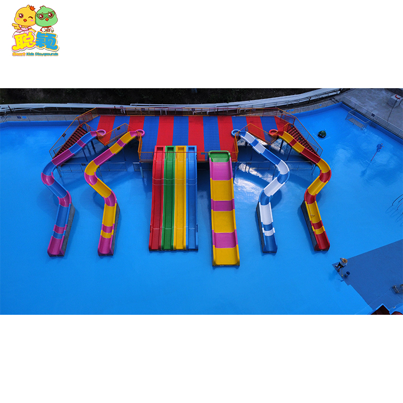 Summer Holiday Funny Plastic Aqua Park Kids Playground Slide With High Quality
