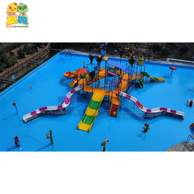 Summer Holiday Funny Plastic Aqua Park Kids Playground Slide With High Quality