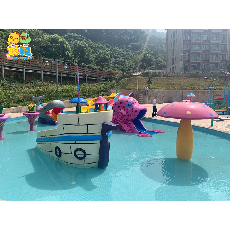 Summer Holiday Funny Plastic Aqua Park Kids Playground Slide With High Quality