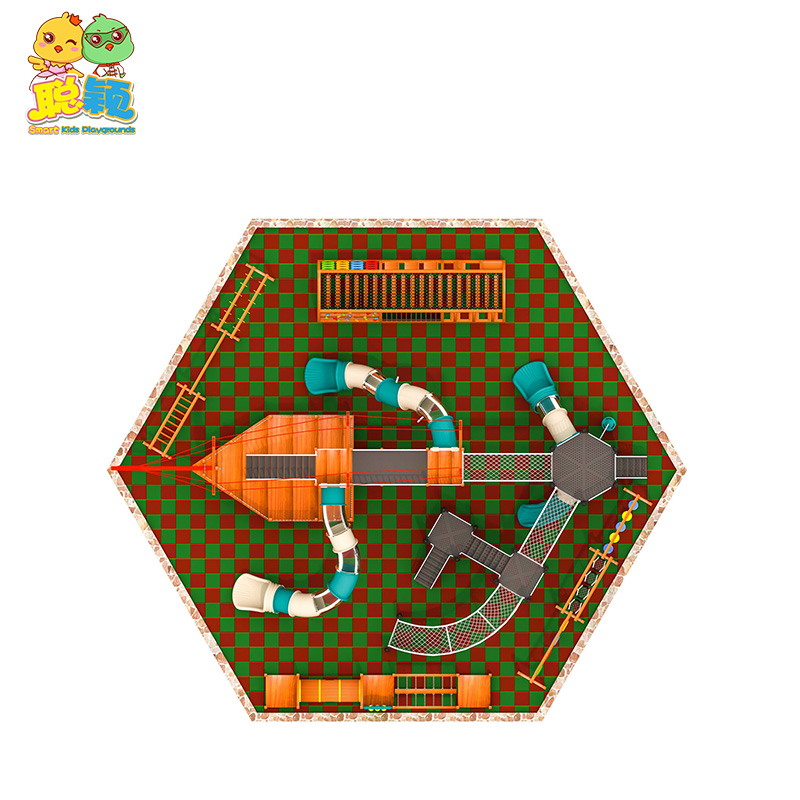 Customized Wooden/Plastic/Stainless Steel Amusement Park Outdoor Playground Slide With EPDM