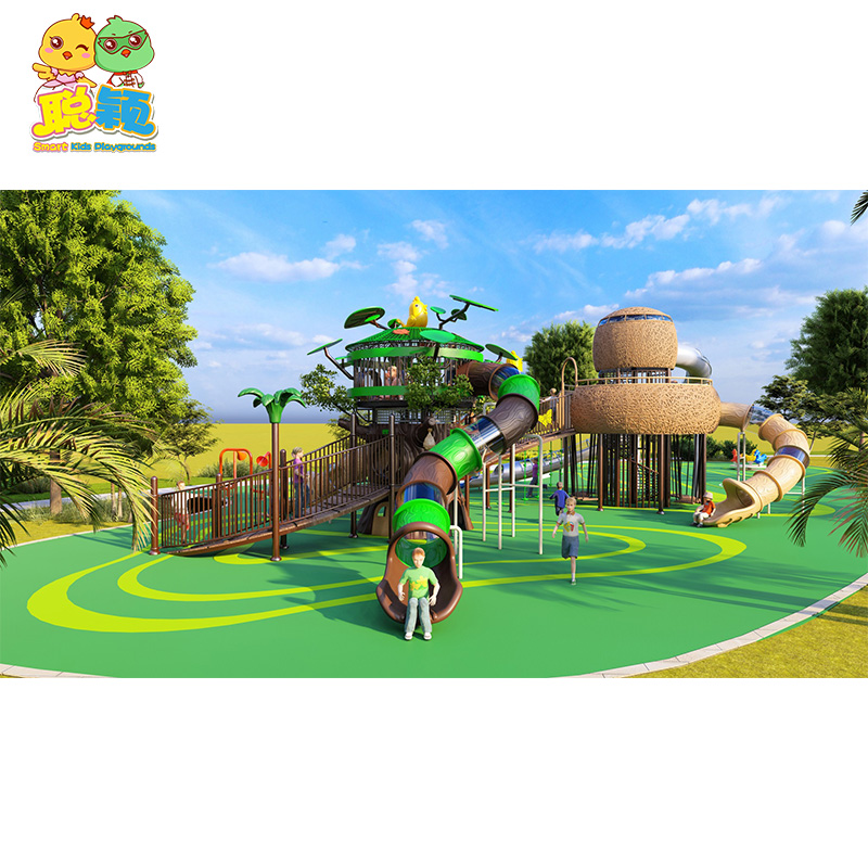 Children outdoor playground big slides for sale park kids climbing equipment