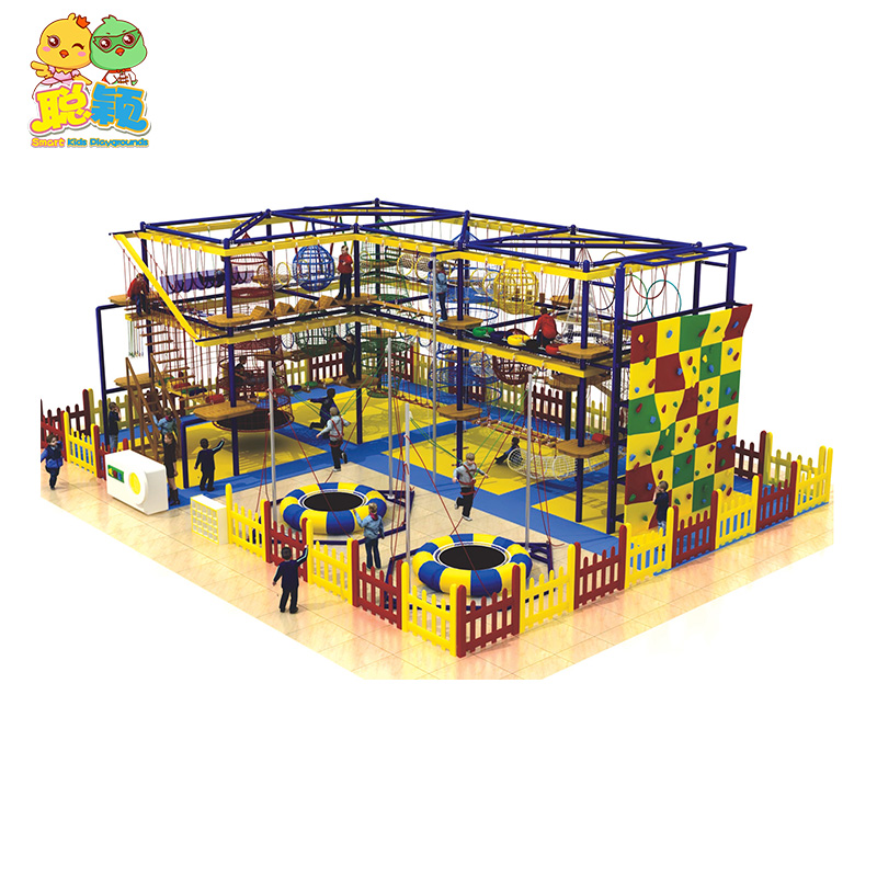 Children Wooden Indoor Climbing Rope Course Soft Play SKP