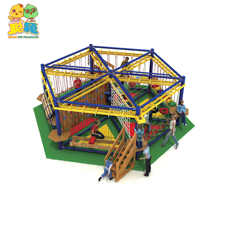Children Wooden Indoor Climbing Rope Course Soft Play SKP