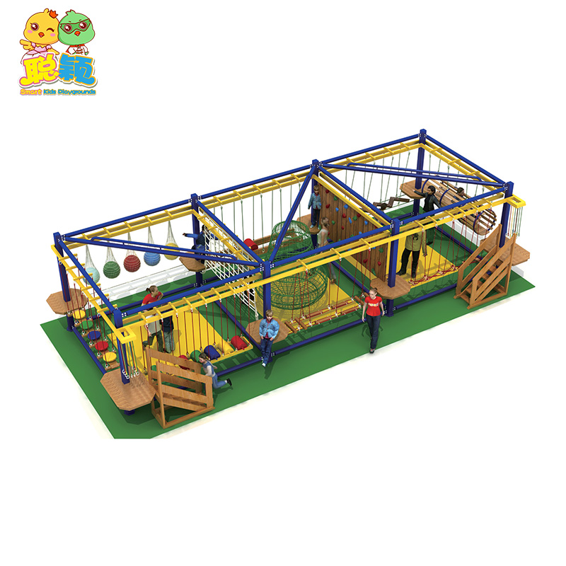 Children Wooden Indoor Climbing Rope Course Soft Play SKP