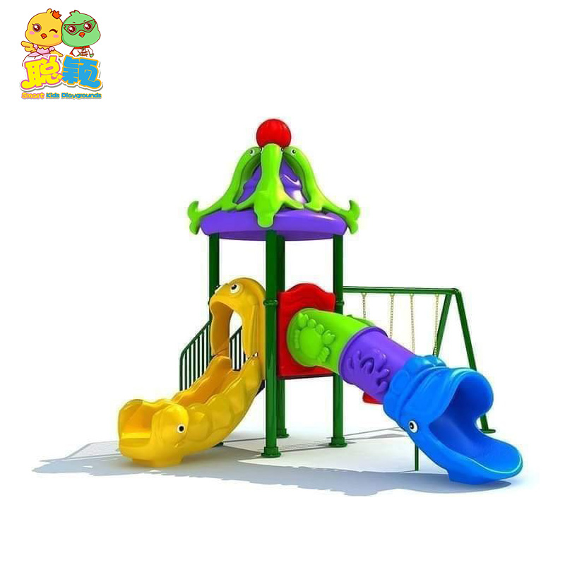 Professional outdoor playground equipment kid wooden slide skp