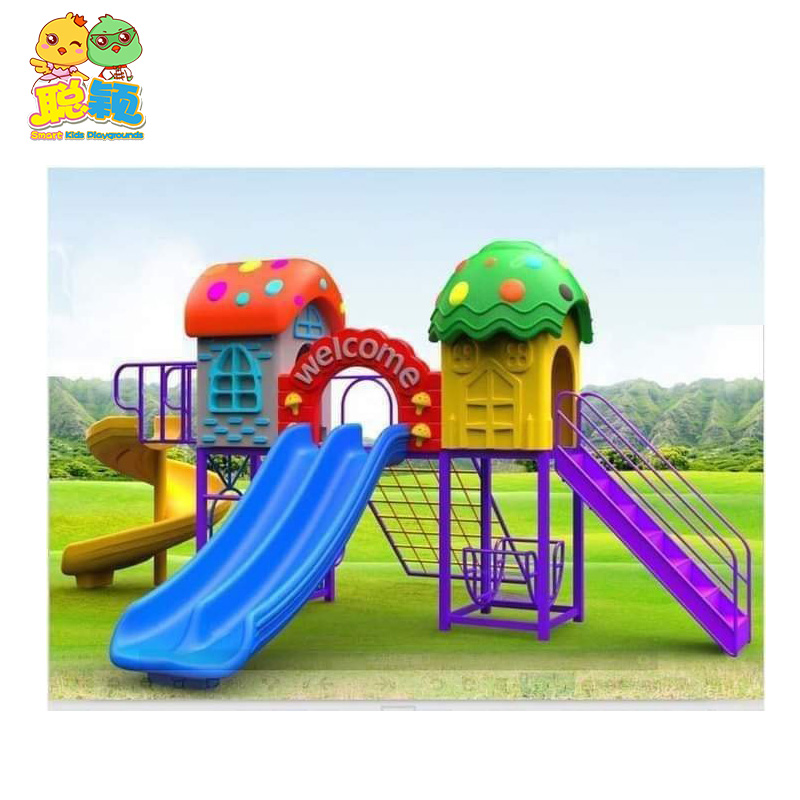 Professional outdoor playground equipment kid wooden slide skp