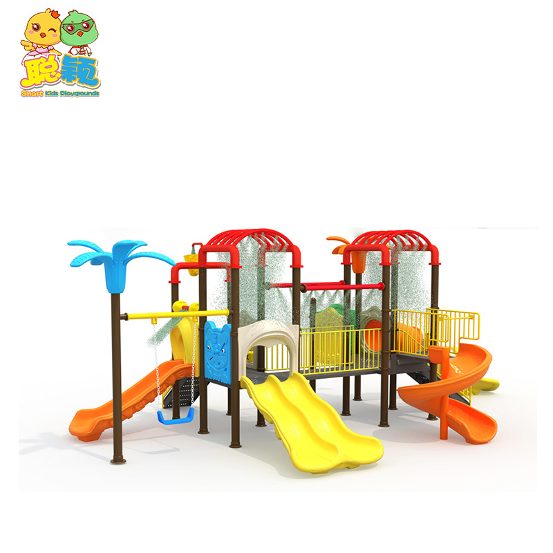 Professional outdoor playground equipment kid wooden slide skp