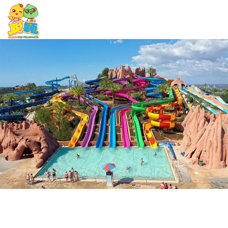New Design Kids Outdoor Amusement Water Park Fiberglass Slide Playground Sports Equipment