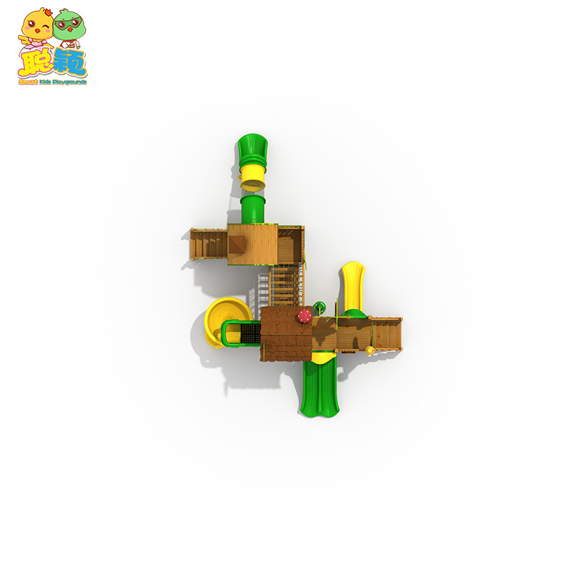 Amusement Park Kids Toys Locust Wood Outdoor Playground Equipment Slide