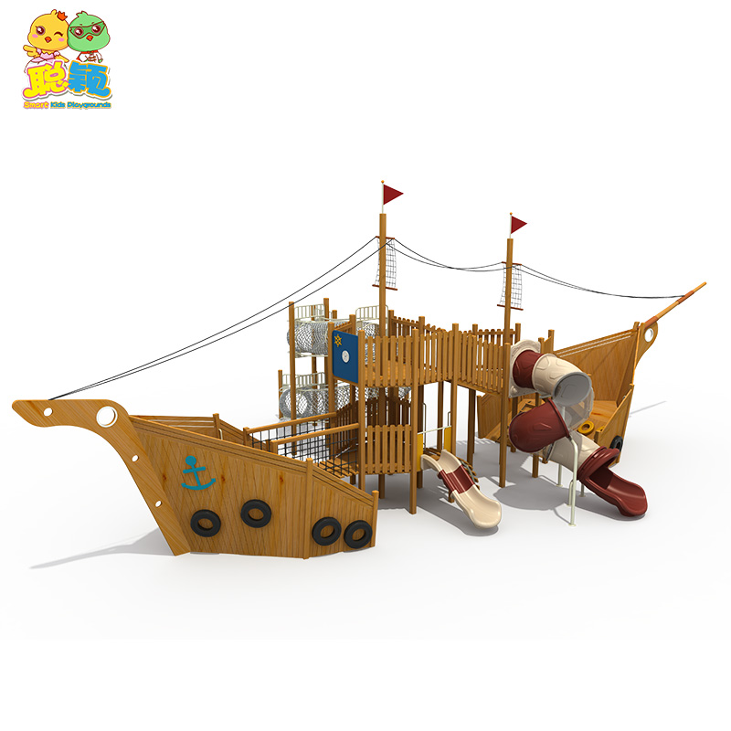 Wooden Series Approved Kids Outdoor Playground Amusement Park Equipment Slide