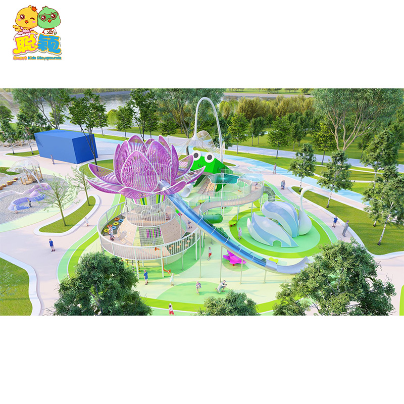 Kid's Multi-functional Water/Land Amusement Park Outdoor Playground