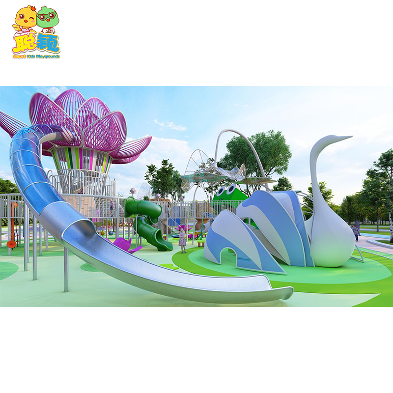 Colorful Attractive Kid's Amusement Park Equipment Slide Outdoor Playground